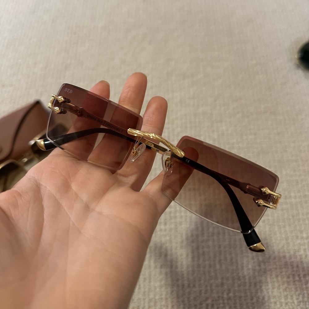 James oro rimless sunglasses